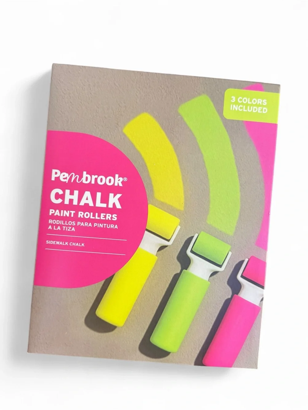 Pembrook Kids Chalk Paint Rollers Set of 3 (Yellow, Lime, Pink)
